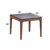 ACME Bevis Engineered Stone & Walnut End Table Model LV02646