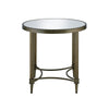 ACME Aditya Mirrored & Antique Brass End Table Model LV02736