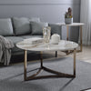 ACME Aziz Sintered Stone Top & Champagne Coffee Table Model LV02825