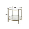 ACME Zaba Glass Top & Champagne End Table Model LV02756