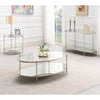 ACME Zaba Glass Top & Champagne End Table Model LV02756