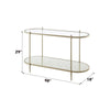 ACME Zaba Glass Top & Champagne Sofa Table Model LV02757