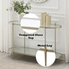 ACME Zaba Glass Top & Champagne Sofa Table Model LV02757