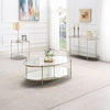ACME Zaba Glass Top & Champagne Sofa Table Model LV02757