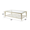 ACME Zaba Glass Top & Champagne Coffee Table Model LV02785