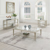 ACME Zaba Glass Top & Champagne Coffee Table Model LV02785