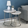 ACME Zaidee Natural Marble Top & Nickel Nesting Table Set Model LV02796