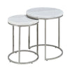 ACME Zaidee Natural Marble Top & Nickel Nesting Table Set Model LV02796