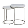 ACME Zaidee Natural Marble Top & Nickel Nesting Table Set Model LV02796