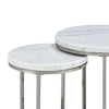ACME Zaidee Natural Marble Top & Nickel Nesting Table Set Model LV02796