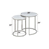 ACME Zaidee Natural Marble Top & Nickel Nesting Table Set Model LV02796