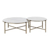 ACME Zaidee Natural Marble Top & Champagne Nesting Table Set Model LV02797