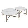 ACME Zaidee Natural Marble Top & Champagne Nesting Table Set Model LV02797
