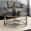 ACME Abisha Sintered Stone Top & Champagne Coffee Table Model LV02815