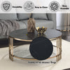 ACME Abisha Sintered Stone Top & Champagne Coffee Table Model LV02815