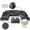 ACME Chosen Gray Chenille Sectional Sofa with 6 Pillows Model LV02840