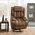 ACME Omarion Brown Polished Microfiber Power Recliner with Lift Heating & Massage Model LV02997