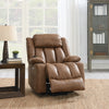 ACME Omarion Brown Polished Microfiber Power Recliner with Lift Heating & Massage Model LV02997