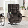 ACME Pacay Brown Chenille Power Recliner with Lift Heating & Massage Model LV02998