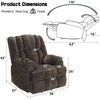 ACME Pacay Brown Chenille Power Recliner with Lift Heating & Massage Model LV02998