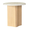 ACME Qwin Natural Marble Top & Oak End Table with Natural Marble Top Model LV03006