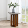 ACME Keven Faux Concrete Top & Walnut End Table Model LV03016