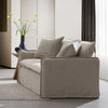 ACME Upendo Beige Linen Loveseat with 2 Pillows Model LV03081