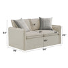ACME Upendo Beige Linen Loveseat with 2 Pillows Model LV03081
