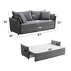ACME Irina Gray Fabric Sofa with Sleeper Storage & 4 Pillows Model LV03100