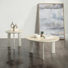 ACME Ingram Ceramic Top & Light Gray End Table Model LV03116