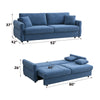 ACME Haran Blue Fabric Sofa with Sleeper Storage & 2 Pillows Model LV03120