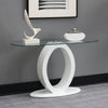ACME Larry Glass Top White High Gloss Sofa Table Model LV03187