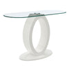 ACME Larry Glass Top White High Gloss Sofa Table Model LV03187