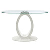 ACME Larry Glass Top White High Gloss Sofa Table Model LV03187