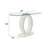 ACME Larry Glass Top White High Gloss Sofa Table Model LV03187