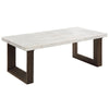 ACME Edwyn Natural Marble Top & Espresso Coffee Table with Natural Marble Top Model LV03205