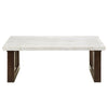 ACME Edwyn Natural Marble Top & Espresso Coffee Table with Natural Marble Top Model LV03205
