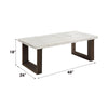 ACME Edwyn Natural Marble Top & Espresso Coffee Table with Natural Marble Top Model LV03205
