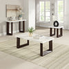 ACME Edwyn Natural Marble Top & Espresso Coffee Table with Natural Marble Top Model LV03205