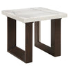 ACME Edwyn Natural Marble Top & Espresso End Table with Natural Marble Top Model LV03206
