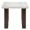 ACME Edwyn Natural Marble Top & Espresso End Table with Natural Marble Top Model LV03206