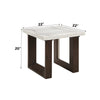 ACME Edwyn Natural Marble Top & Espresso End Table with Natural Marble Top Model LV03206