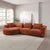 ACME Aceso Rust Brown Chenille Sectional Sofa with 4 Pillows Model LV03240