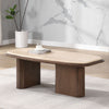 ACME Kasha Travertine Top & Walnut Coffee Table Model LV03325
