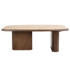 ACME Kasha Travertine Top & Walnut Coffee Table Model LV03325