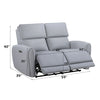 ACME Jeromie Gray Synthetic Leather Power Motion Loveseat with USB Port Model LV03336