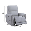 ACME Jeromie Gray Synthetic Leather Power Motion Recliner with USB Port Model LV03337