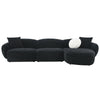 ACME Lucifer Black & White Shimmer Chenille Sectional Sofa with 3 Pillows Model LV03525