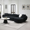 ACME Lucifer Black & White Shimmer Chenille Sectional Sofa with 3 Pillows Model LV03525