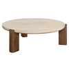 ACME Leonardo Travertine Top & Dark Oak Coffee Table Model LV03665